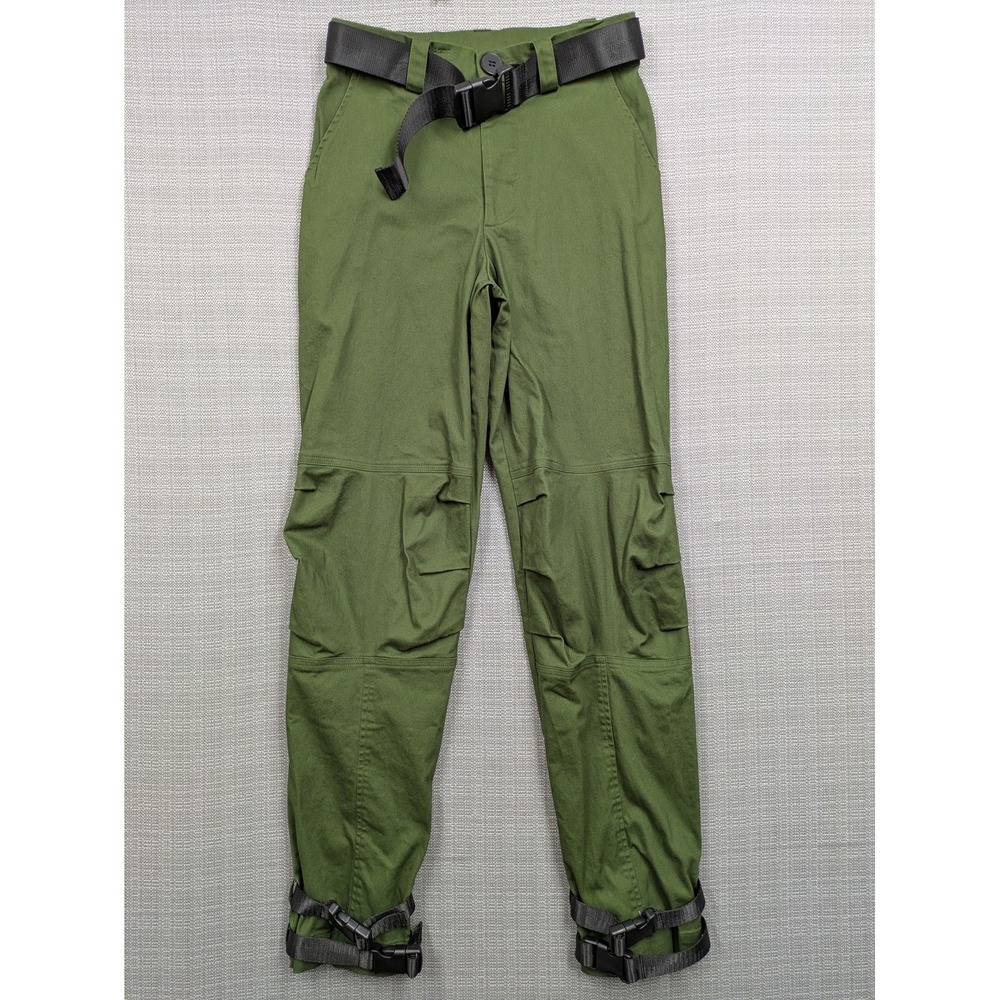 Black Milk Pants Womens 8 Green Jogger Belted Adjustable Hem Strap Utility